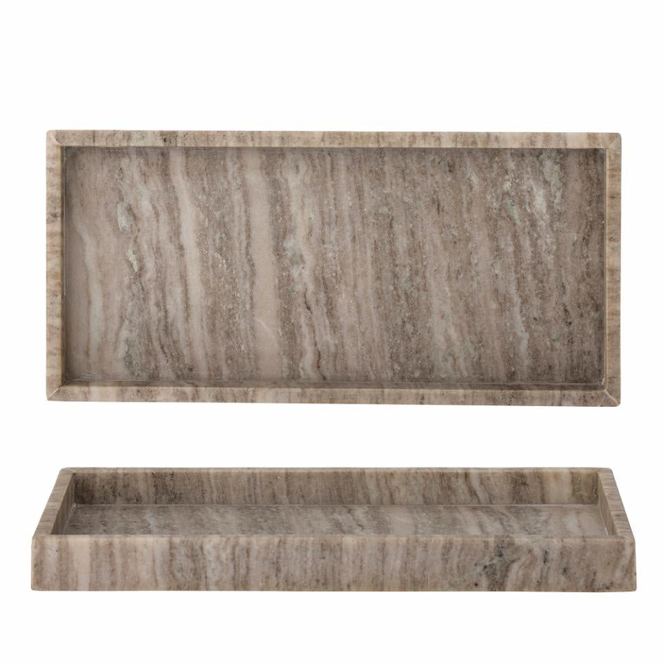 Majsa tray, brown, marble