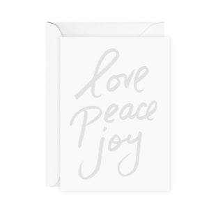 Love Peace Joy Greeting Card